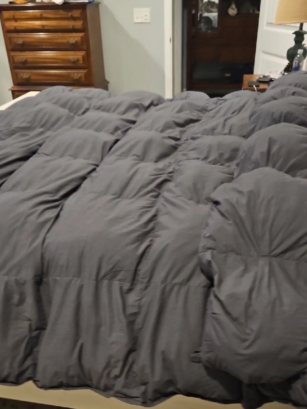 Quince DUSK Pintuck Comforter Organic Cotton King/Cal King Matte Lofty Cozy